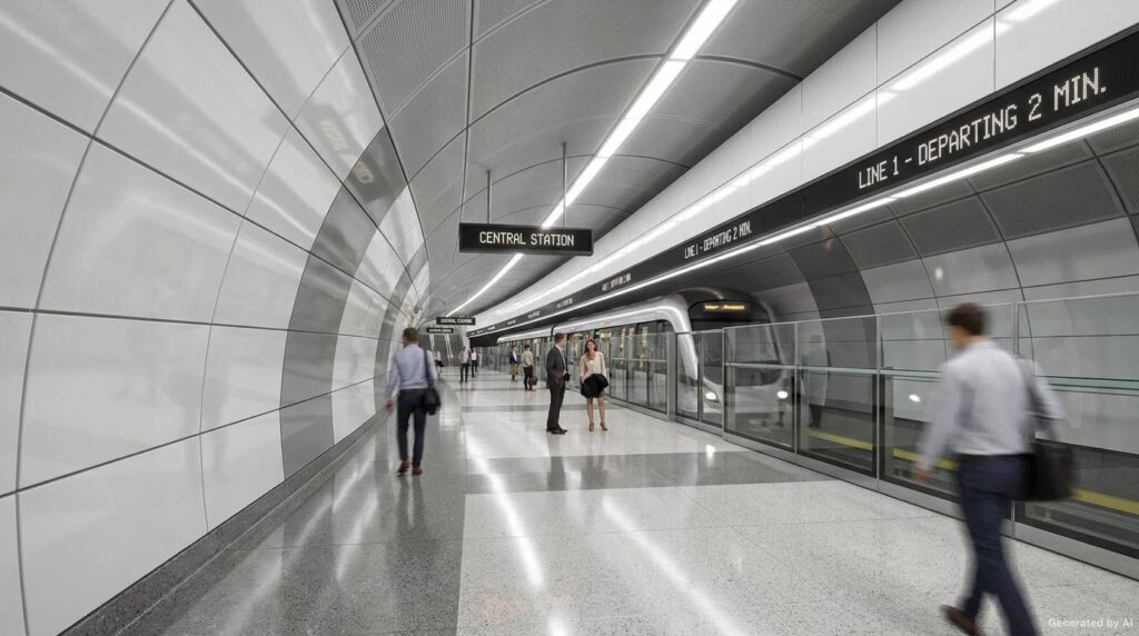 paneles vitrificados estacion metro